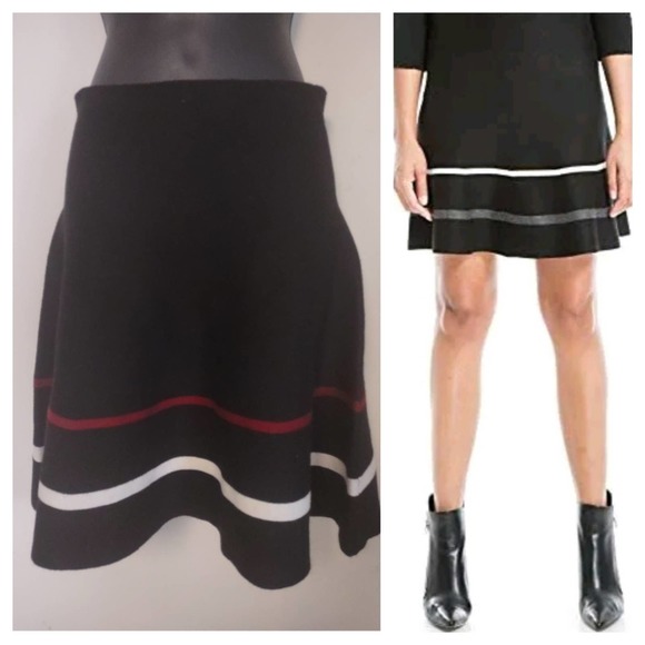 Max Studio Nash Sweater Knit Skirt S/M Black Wine - Picture 1 of 10